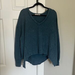 Free people waffle knit thermal top